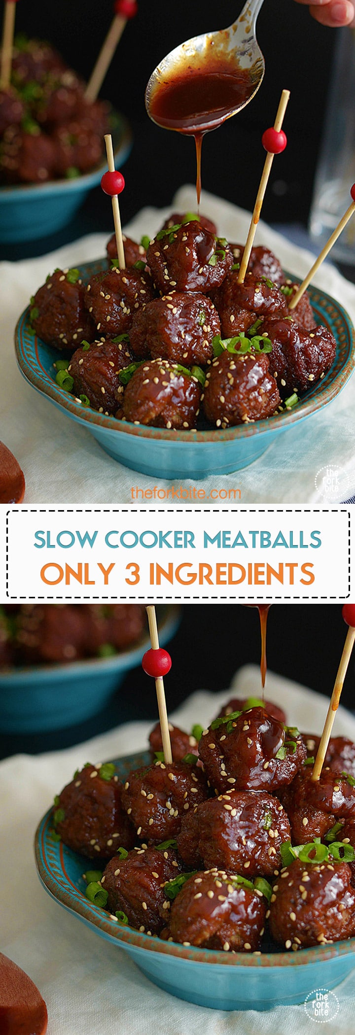 Slow cooker meatballs - Only 3 Ingredients