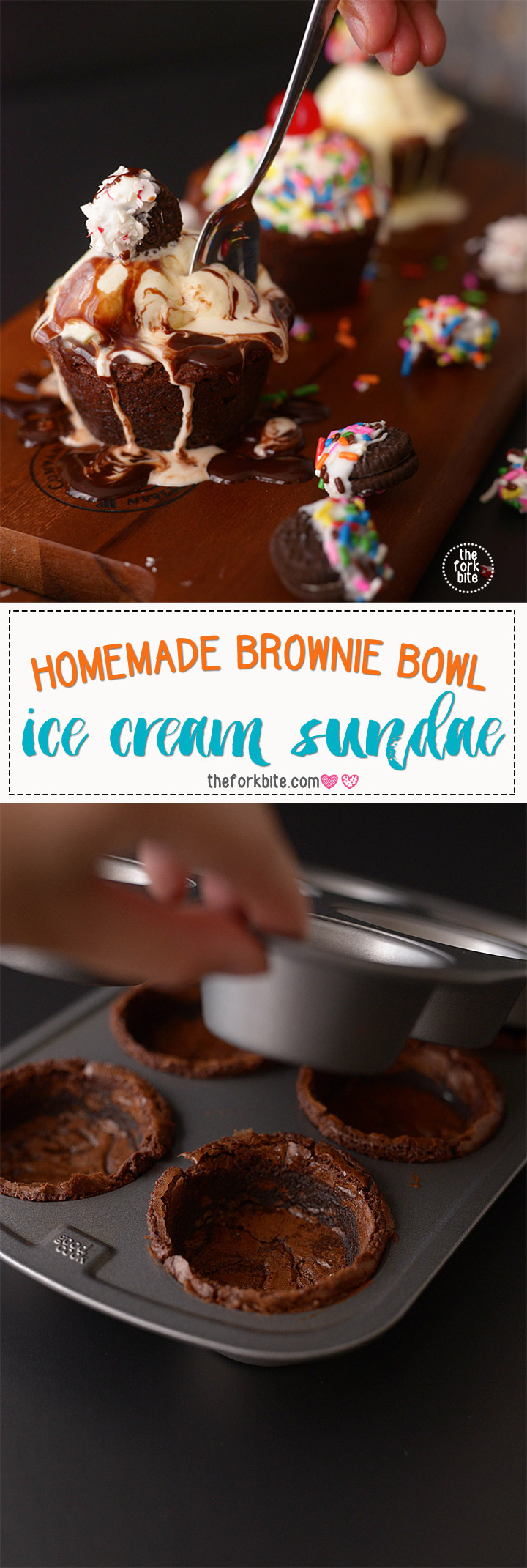 Brownie Bowl Ice Cream Sundae - The only thing better than your favorite ice cream is the same ice cream served in a delicious edible brownie bowl or cup
