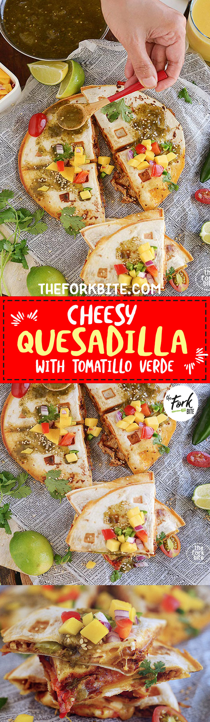 Cheese Quesadilla Recipe with Tomatillo Salsa Verde