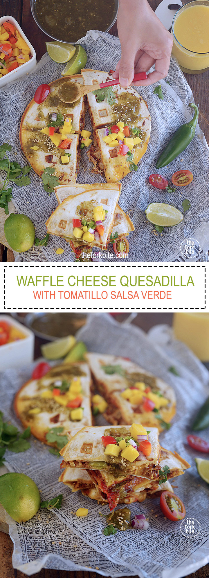 Cheese Quesadilla Recipe with Tomatillo Salsa Verde