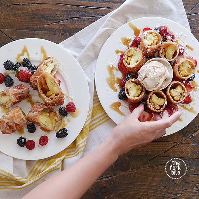 This banana spring rolls PF Changs dessert version is filled with bananas and jackfruits, then fried until it's savory and crunchy.