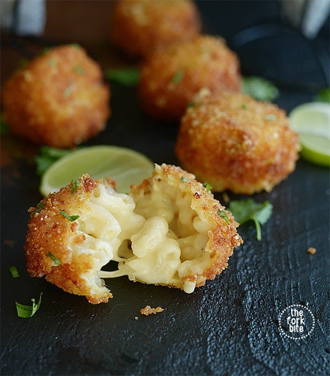 These fried leftover mac and cheese are great snacks or appetizers and can be paired with your favorite dipping sauce.