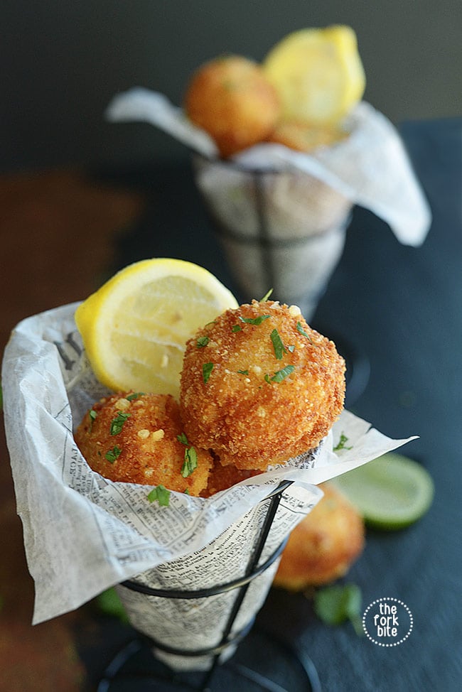 This Fried Mac and Cheese Balls recipe is perfect to use your leftover mac and cheese. Crispy on the outside, yet creamy, cheesy and soft on the inside. They make a great party or after school snack.