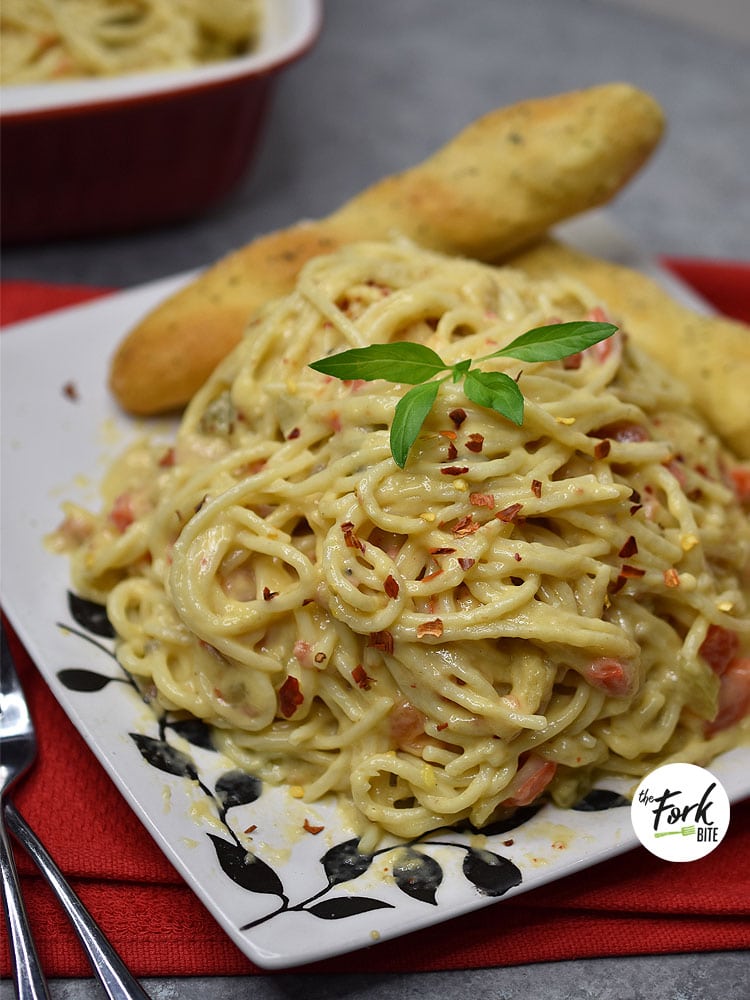 This creamy chicken spaghetti recipe uses ingredients you likely have on your kitchen and even my picky son was asking for seconds. When everyone in the family agrees on a recipe, it’s definitely a win in my lists.