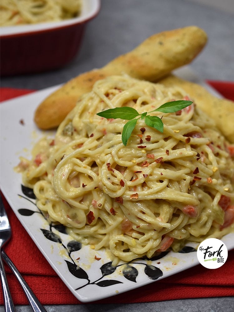 This creamy chicken spaghetti recipe uses ingredients you likely have on your kitchen and even my picky son was asking for seconds. When everyone in the family agrees on a recipe, it’s definitely a win in my lists.