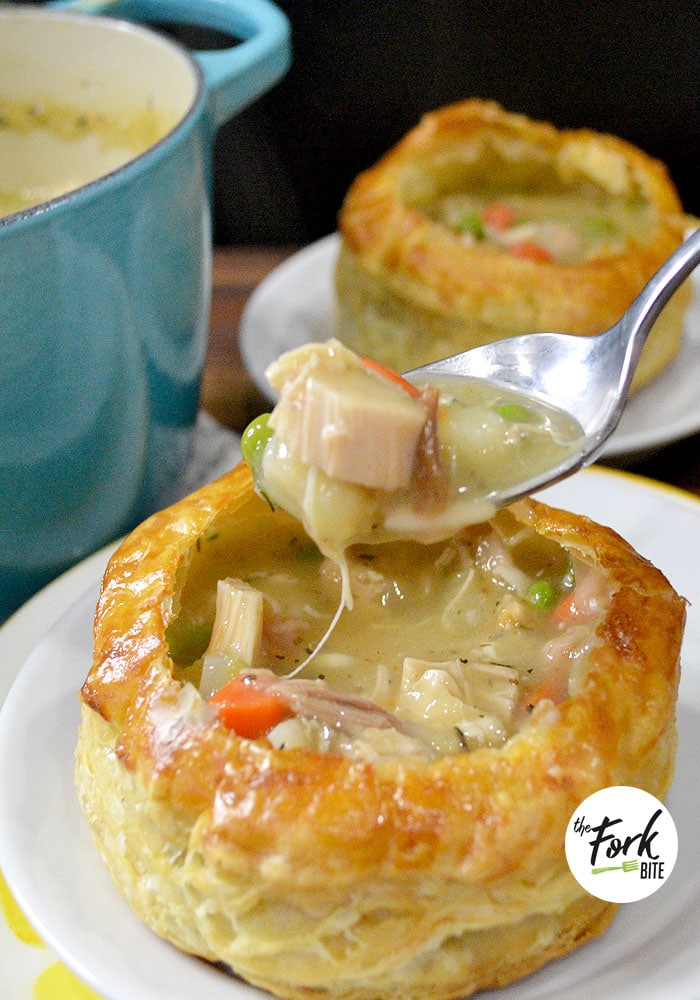 Use your leftover chicken and store-bought puff pastry to make this Chicken Pot Pie puff pastry easy to prepare.