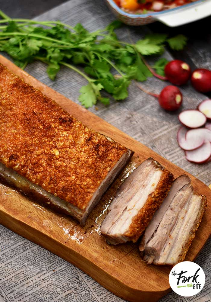 If you’re a sucker of Crispy Pork Belly, then you come to the right place. With your first bite on this crackling Pork Belly, you can hear satisfying crackles of the skin