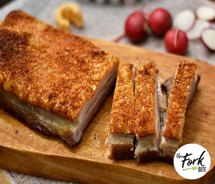 If you’re a sucker of Crispy Pork Belly, then you come to the right place. With your first bite on this crackling Pork Belly, you can hear satisfying crackles of the skin