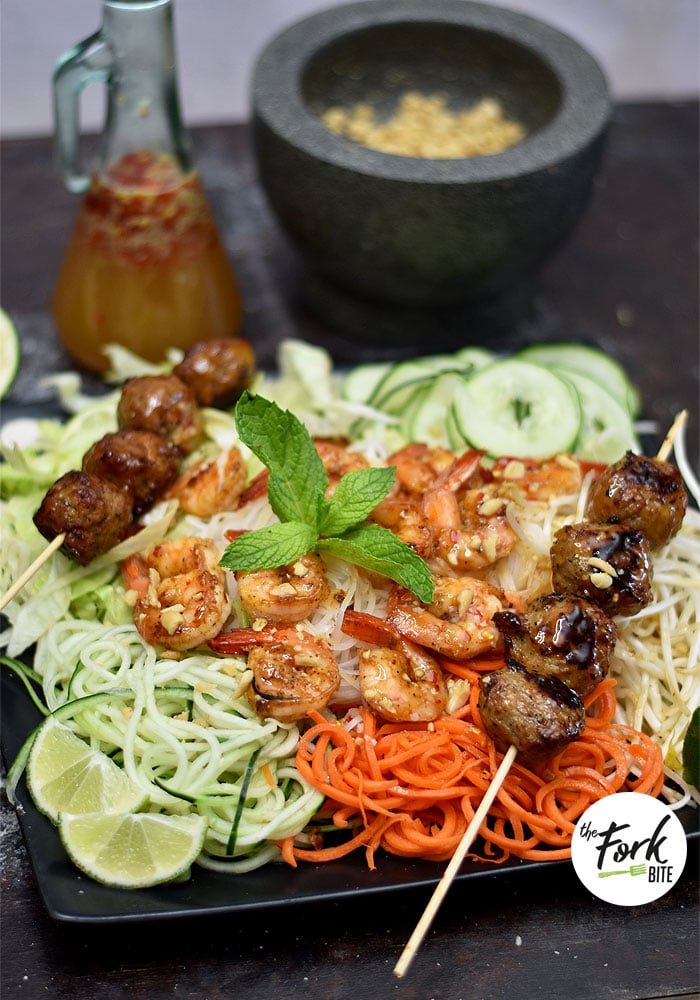 This Vietnamese Cold Noodle Salad displays a bright color palette and contains a yum-yum flavor profile everyone will rave about. Set up a pretty buffet presentation and you’ll have more freedom to enjoy your guests.