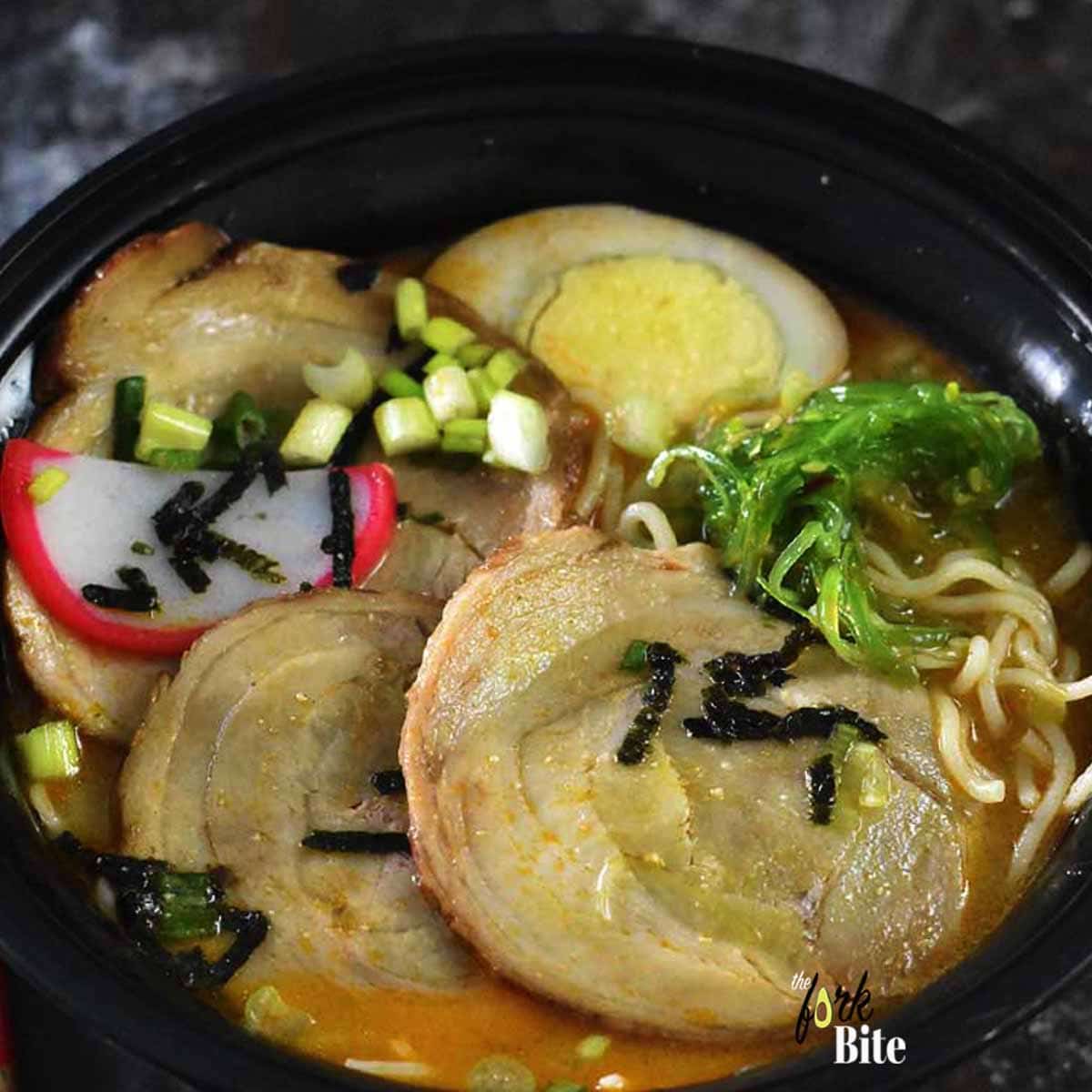 This Chasu Pork has the sweet-savory skin that will melt in your mouth and this succulent meat will fall apart with the slightest bite, adding a punch of flavor to the ramen noodles soup.
