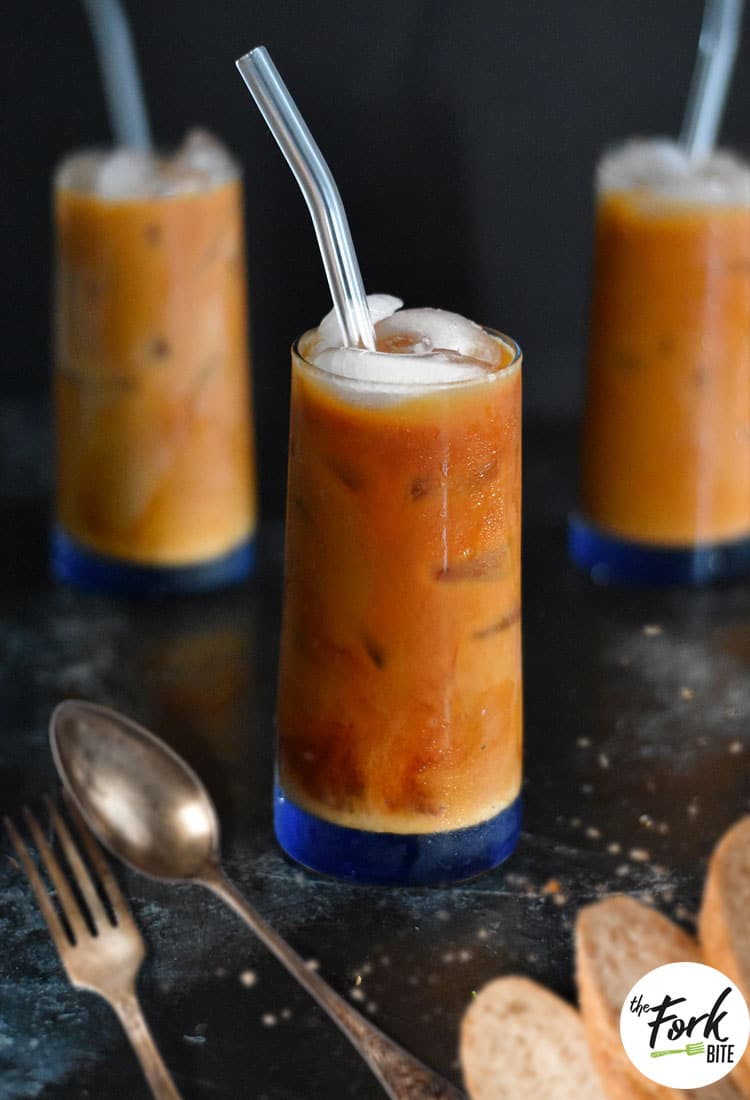Now you can skip the line at the coffee shop and enjoy Thai Iced Tea at home with this super-easy recipe that tastes like the authentic version of this beloved creamy and sweet Thai tea beverage!