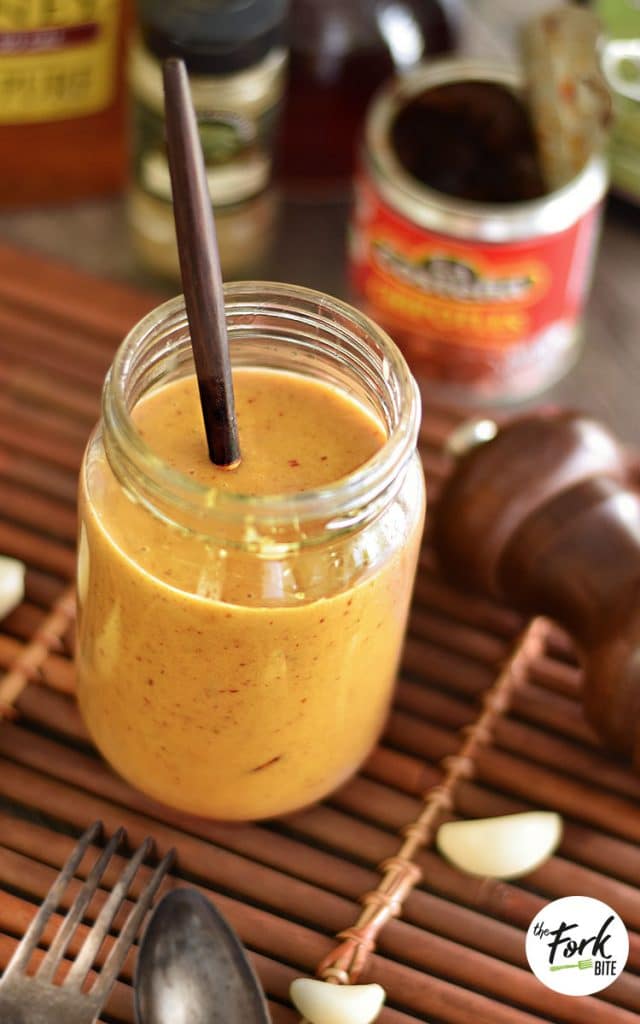 This copycat Chipotle Salad Dressing is sweet, smoky, tangy is a perfect way to perk up your salad and tastes great on just about anything.