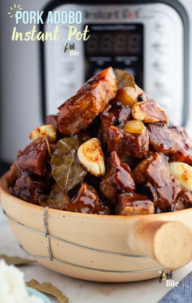 Pork Adobo Instant Pot is fork-tender meat that melts in your mouth with a perfect balance of acidity and garlicky flavors. Super easy to make your family will love.