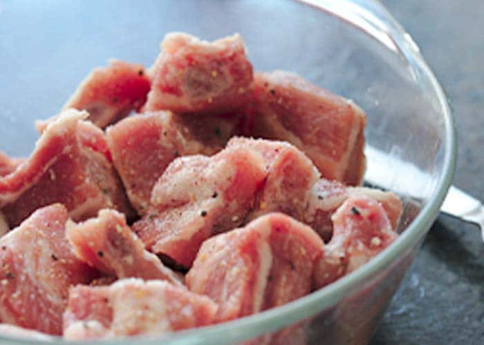 Cut ribs into 1 inch to 1.5-inch sections. Place in boiling water. Bring to a boil and blanch for 2-3 minutes. Transfer out and rinse under running warm water. Set aside to drain completely.