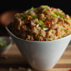 This Benihana Chicken Fried Rice is the perfect copycat recipe for homemade hibachi, just like the one served at Benihana. It's super delicious and easy to make at home, no tricks required, only lots of garlic butter.