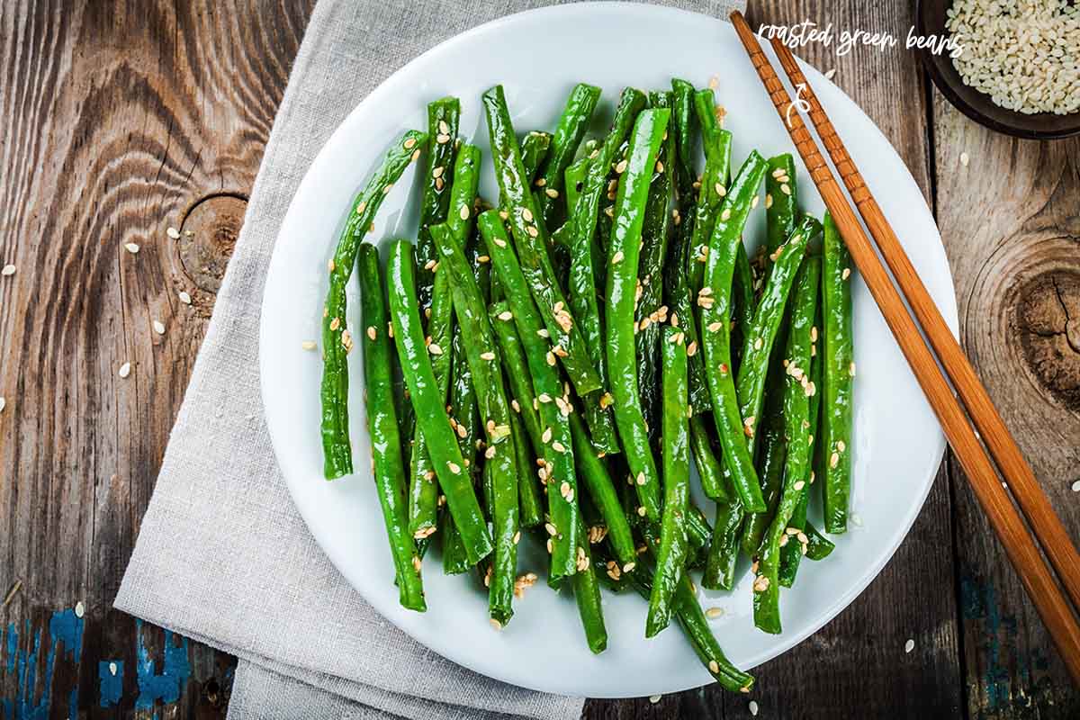 Roasted green beans - They are golden &amp; crispy on the outside but tender on the inside. Plus, roasted in perfection with minced garlic and the rich mixture of parmesan cheese, which makes them delectable side dishes.
