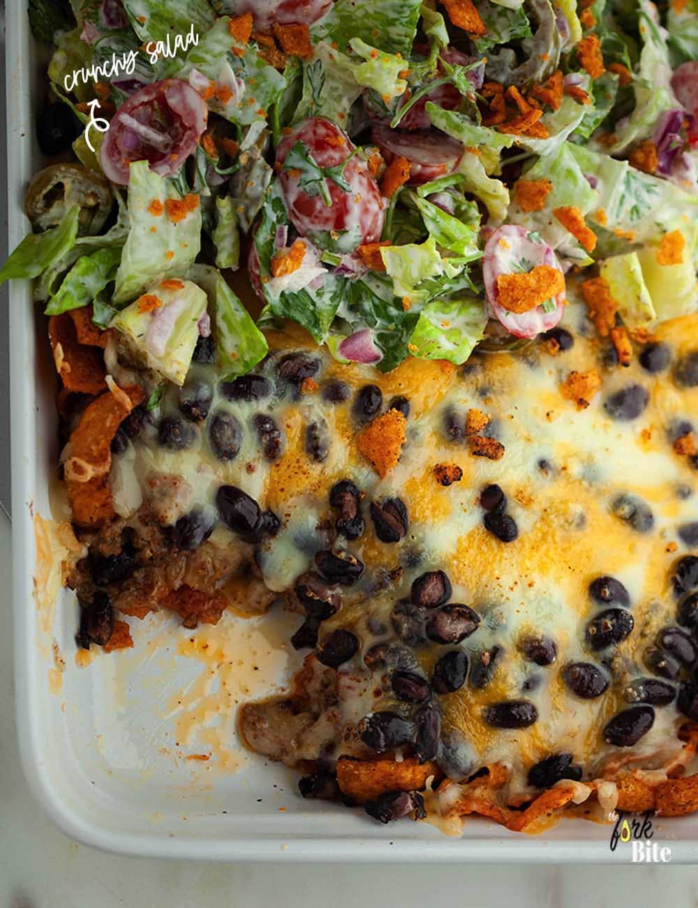 You can rotate your toppings: refried beans, salsa, sliced black olives, shredded lettuce, sour cream, chopped cilantro, shredded cheese, diced tomatoes, lime wedges, Fritos, and sliced jalapenos.