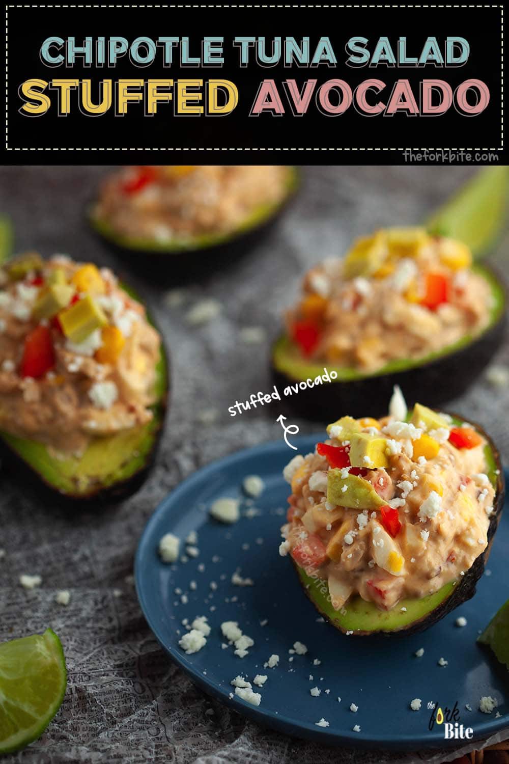 This super easy Chipotle tuna salad stuffed avocado is a unique lunch idea and is perfect for a low carb keto snack packed with bold flavors.