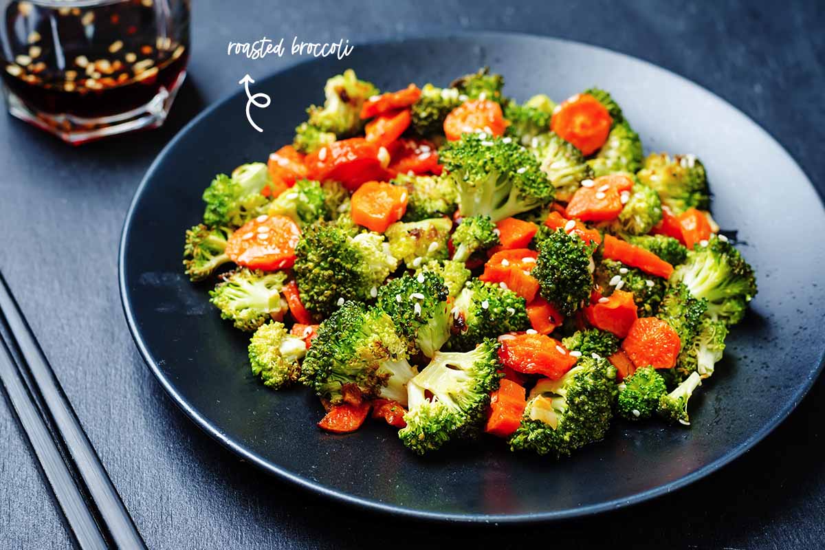 Cut broccoli into florets and coat them with olive oil and season them with salt, ground black pepper, garlic powder, and paprika as I make the mac and cheese, the florets roast gently in the oven.