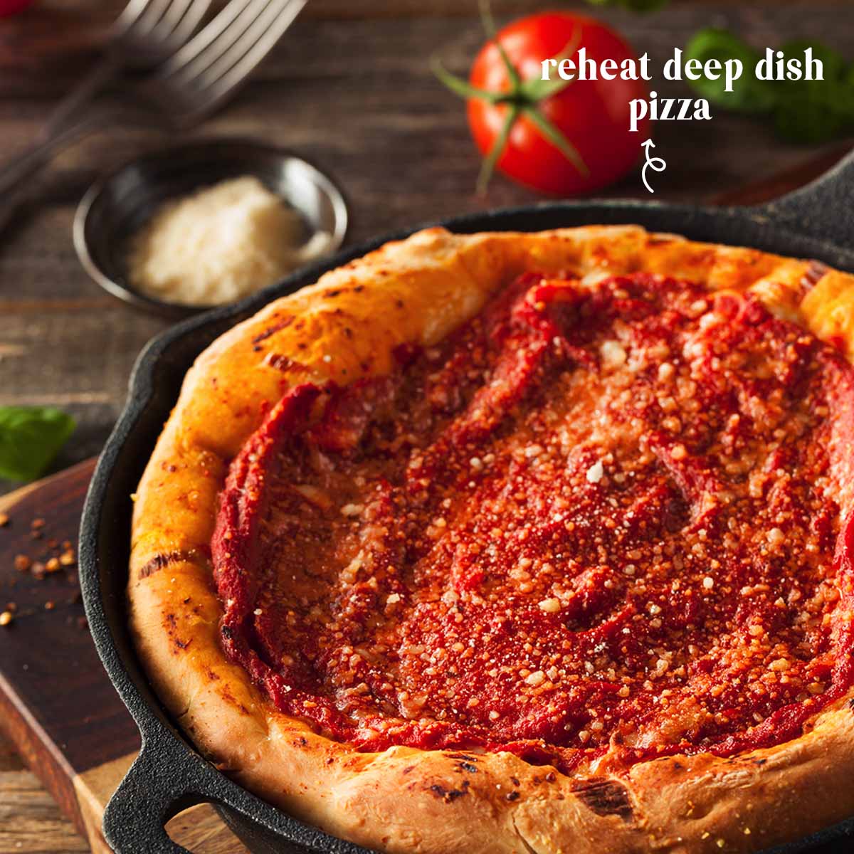 Chicago-style deep dish pizza calls for a special method of reheating deep dish pizza, and it all comes down to one magic word: skillet