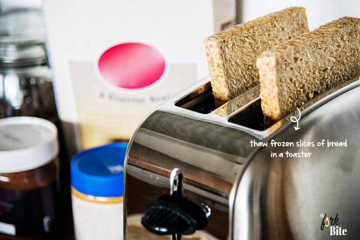 If you don't want toast, a quick few seconds in the toaster is enough to thaw and warm it, giving it back much of its fresh-baked feel and taste.