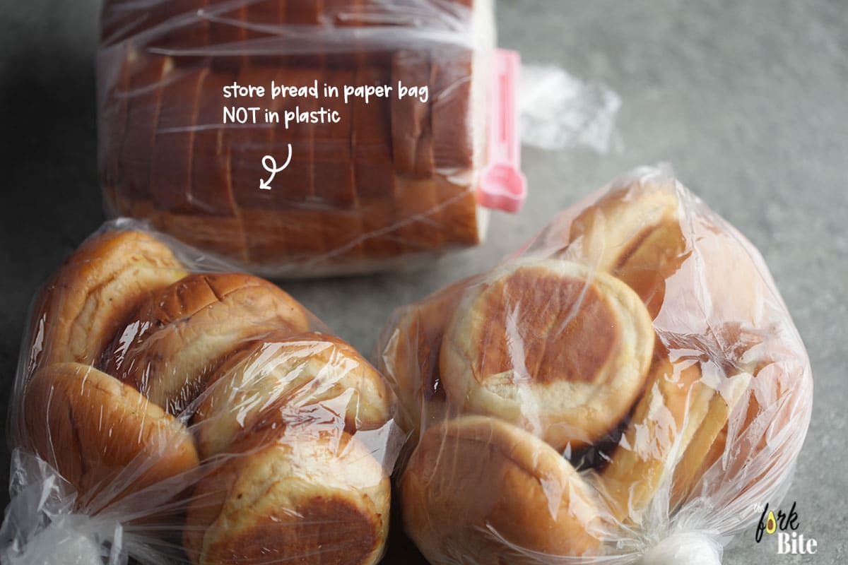 You might think that storing bread in plastic is a good idea. However, the matter is that this will encourage mold to grow and quickly make the bread inedible.