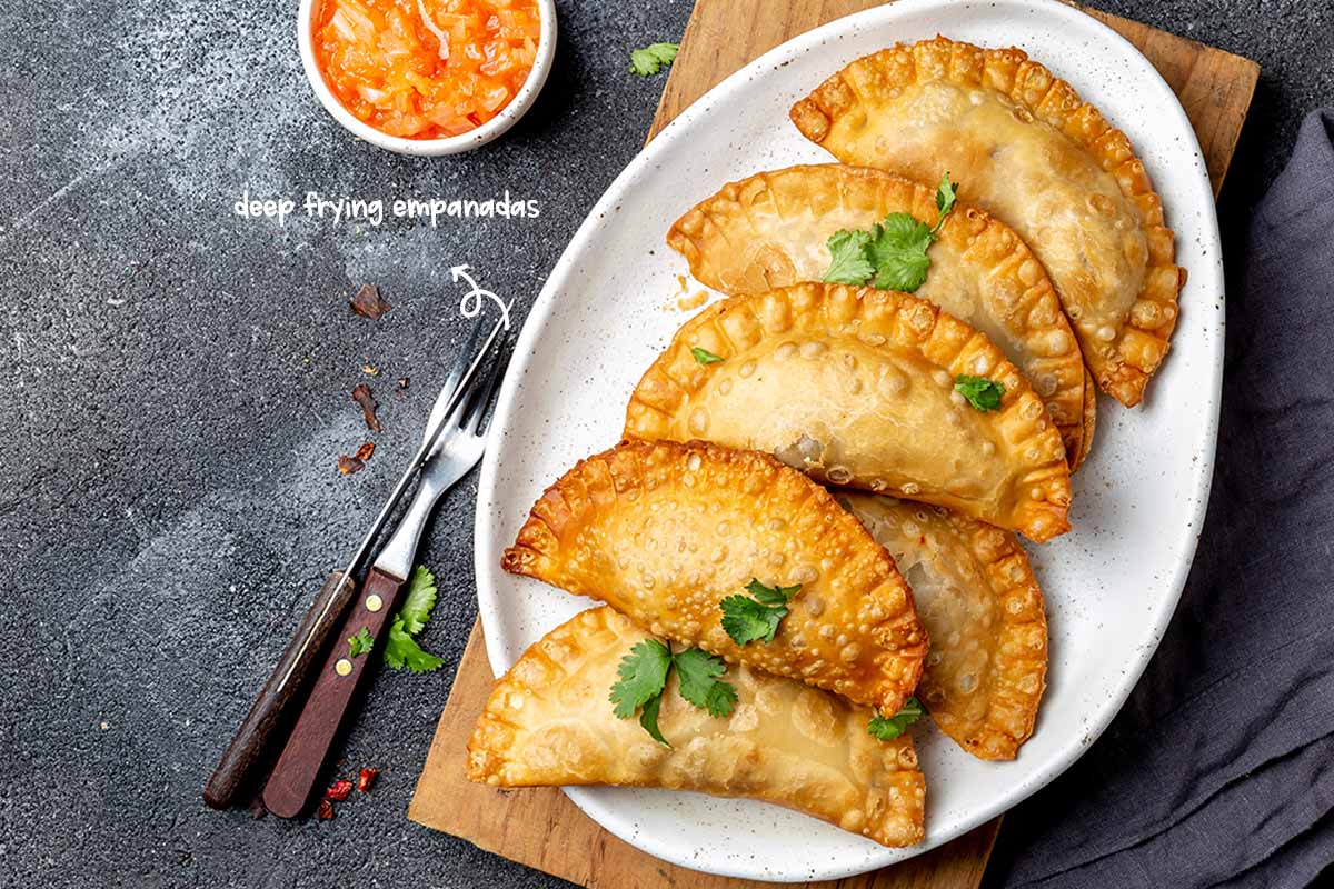 Using either a skillet or deep fryer is the most popular way of making empanadas from scratch.