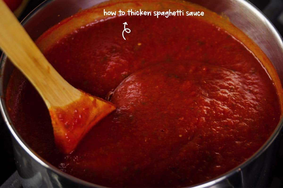 You can use two techniques in thickening spaghetti sauce. Either add starch or decrease the amount of liquid.