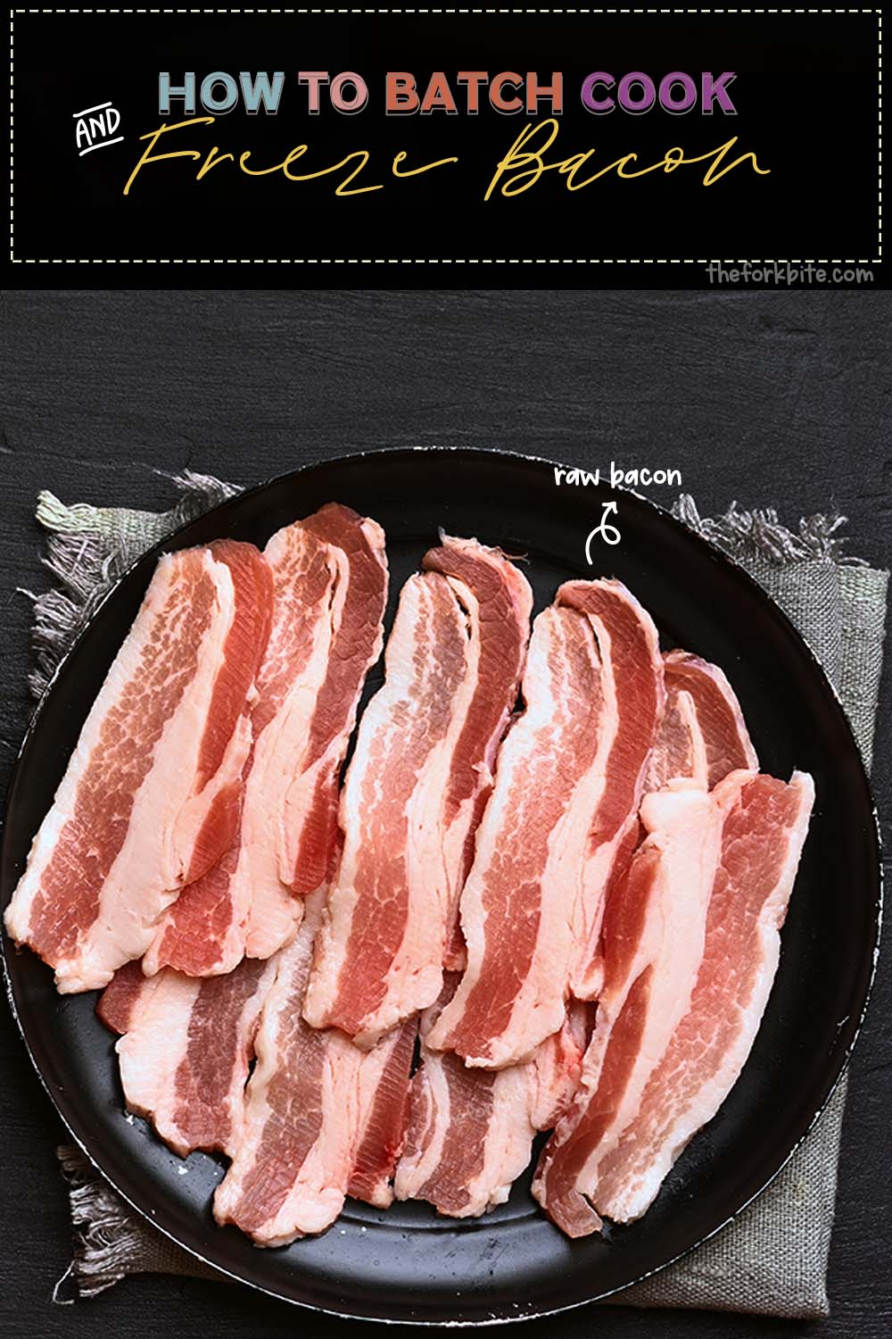 You may not be aware of this, but strips of bacon freeze beautifully. So, when you cook bacon this way, you can prep a large batch and freeze it.