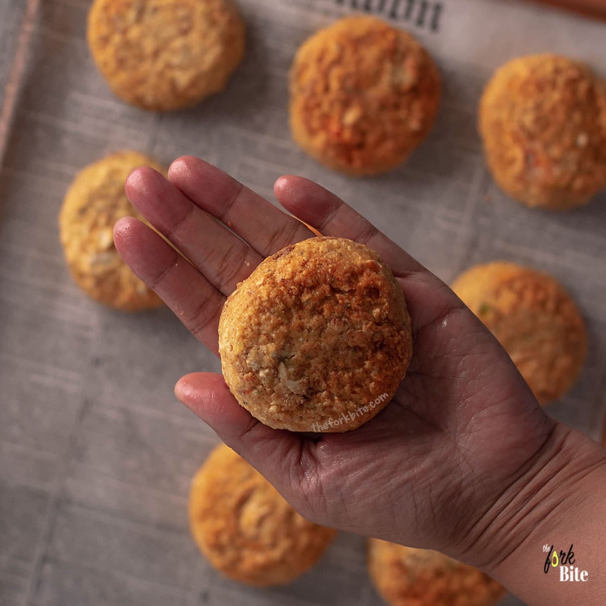 Take the crab meat mixture and create same sized patties. I prefer to make them round, but if you want to be more creative, please feel free. Each patty should be approximately 1 inch thick.