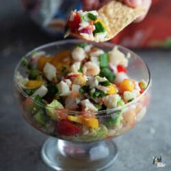Serve this crab ceviche recipe with a side of crispy corn tortilla chips and a citrusy, vibrant margarita for the perfect snack for any occasion!