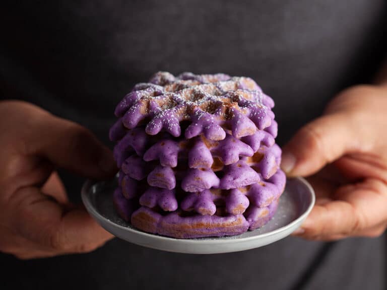 Easy Ube Mochi Waffles Recipe The Fork Bite