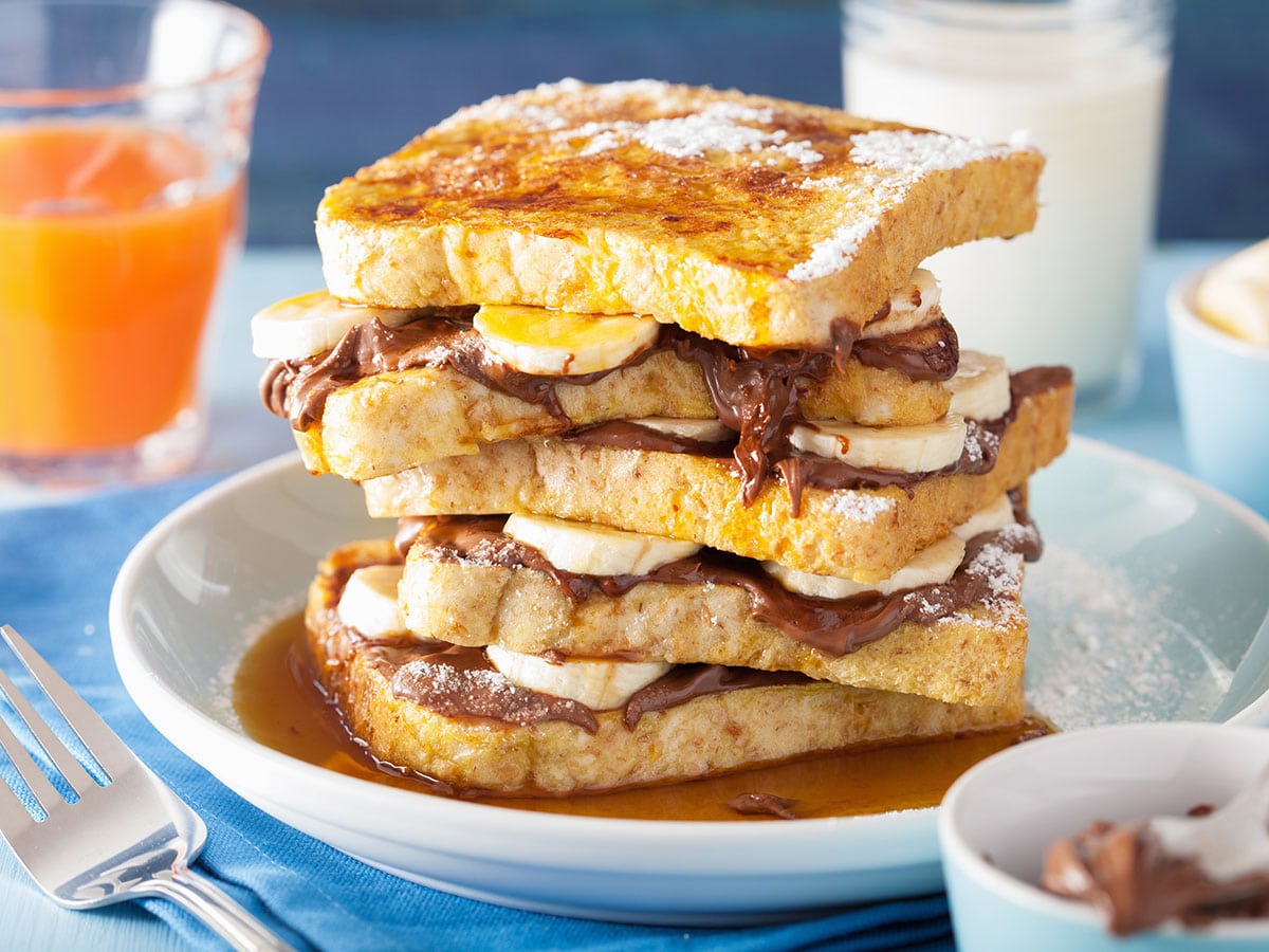 Nutella sandwich ideas are considered to be a sweet dish. They are often created with just a tad of sugar in the custard mix and a large amount of luscious maple syrup on top