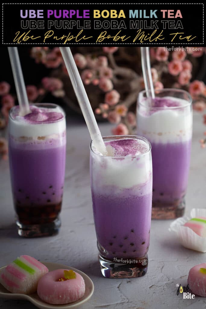 Purple Boba Taro Milk Tea with Tapioca Pearls The Fork Bite