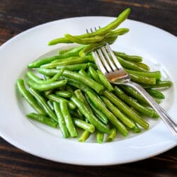 There are lots of Chinese-style garlicky, green bean recipes, but with this creation, I've kept it simple as could be by adding garlic and salt to taste.