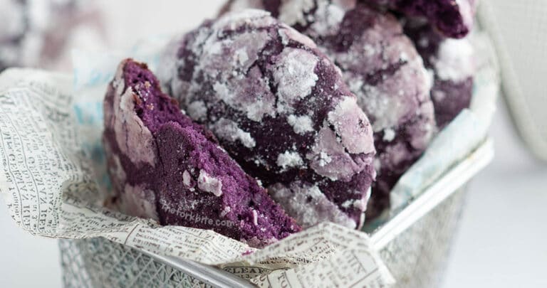 To create an indulgent, chewy texture to your ube crinkle cookies, use glutinous rice flour.