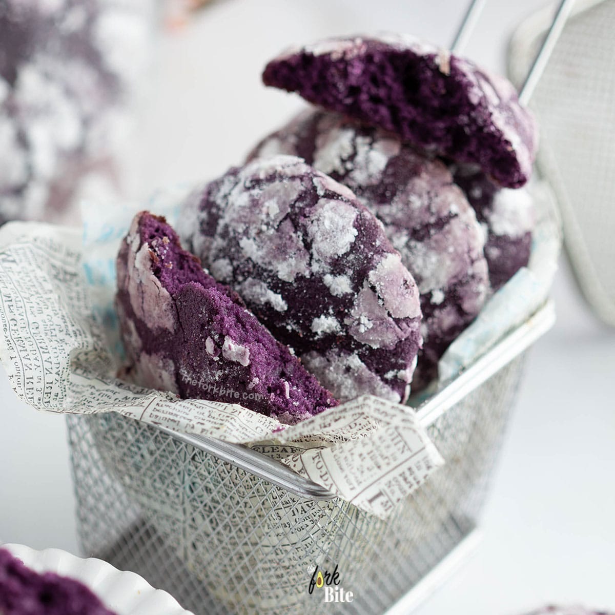 To create an indulgent, chewy texture to your ube crinkle cookies, use glutinous rice flour.