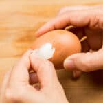 You could do so with an egg that's had its shell peeled off, although you still need to take care not to heat for too long.
