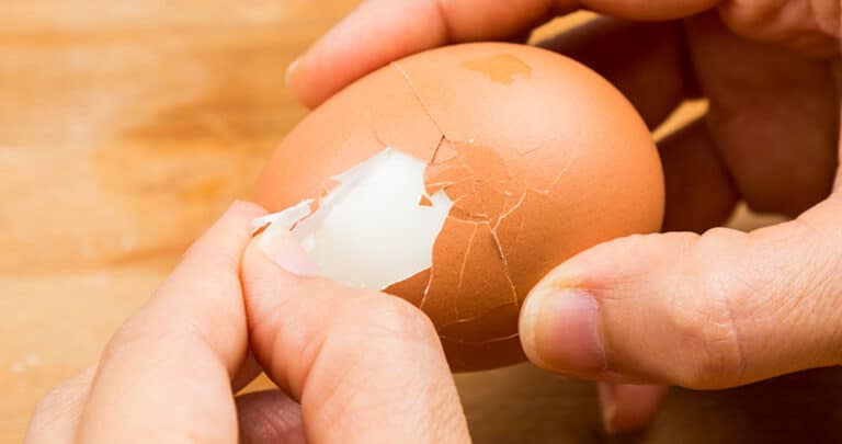 You could do so with an egg that's had its shell peeled off, although you still need to take care not to heat for too long.