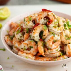 Cilantro lime shrimp is a simple recipe with a citrus tang and works superbly with Mexican flavors, served with avocado salad, rice, or tacos.