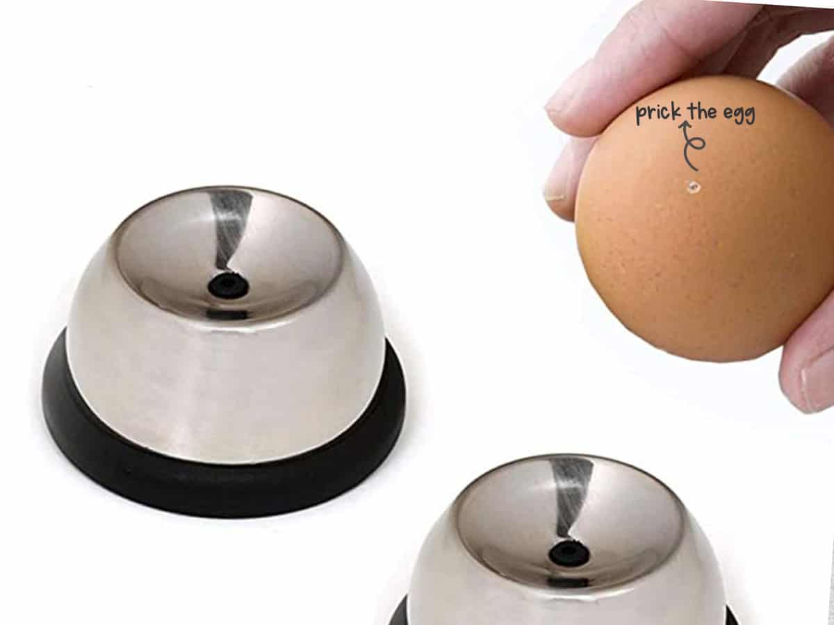 To stop egg from cracking while boiling, try pricking a tiny hole in the base of the shell.