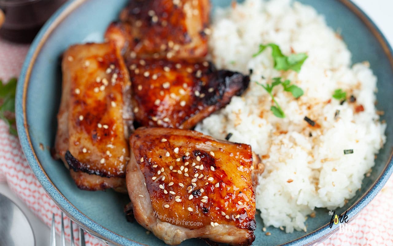 The best cuts of chicken to use for this teriyaki dish are either chicken breasts or thighs. Both need to have the bones and skin removed.