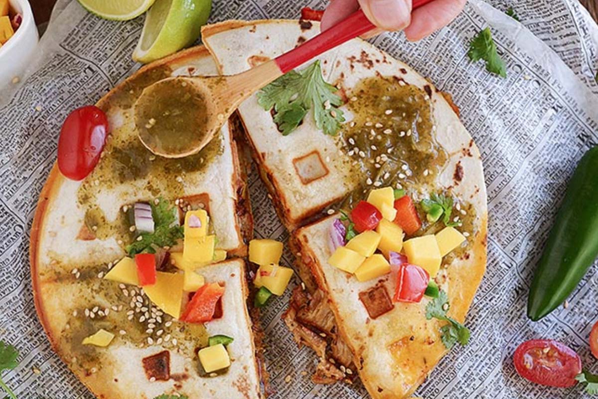 Cheese and chowder are meant for each other, and to help you on your way to five a day, these Mexican-inspired cheesy quesadillas fit the bill perfectly.