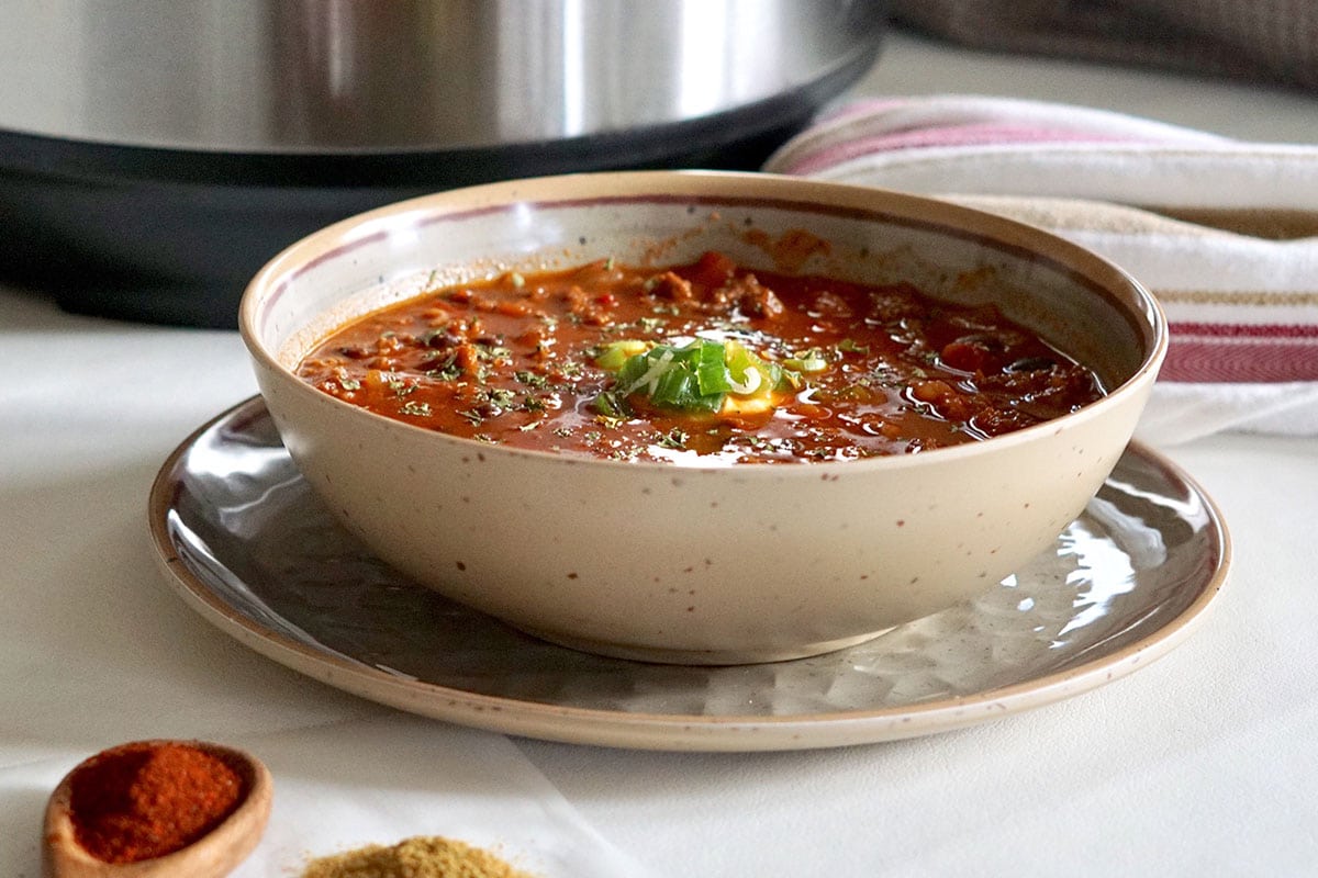 This chili soup combination is absolutely superb. You have the sweetness of the cornbread, a savory hit from the Cheddar, and a little tangy note from the sour cream.
