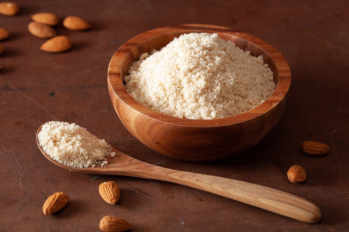 All almond flour is ground almonds and little else, it will turn rancid much more rapidly than grain flour. It is recommended to store it in your fridge or freezer and using it quite quickly. Don't store it for longer than a few weeks.