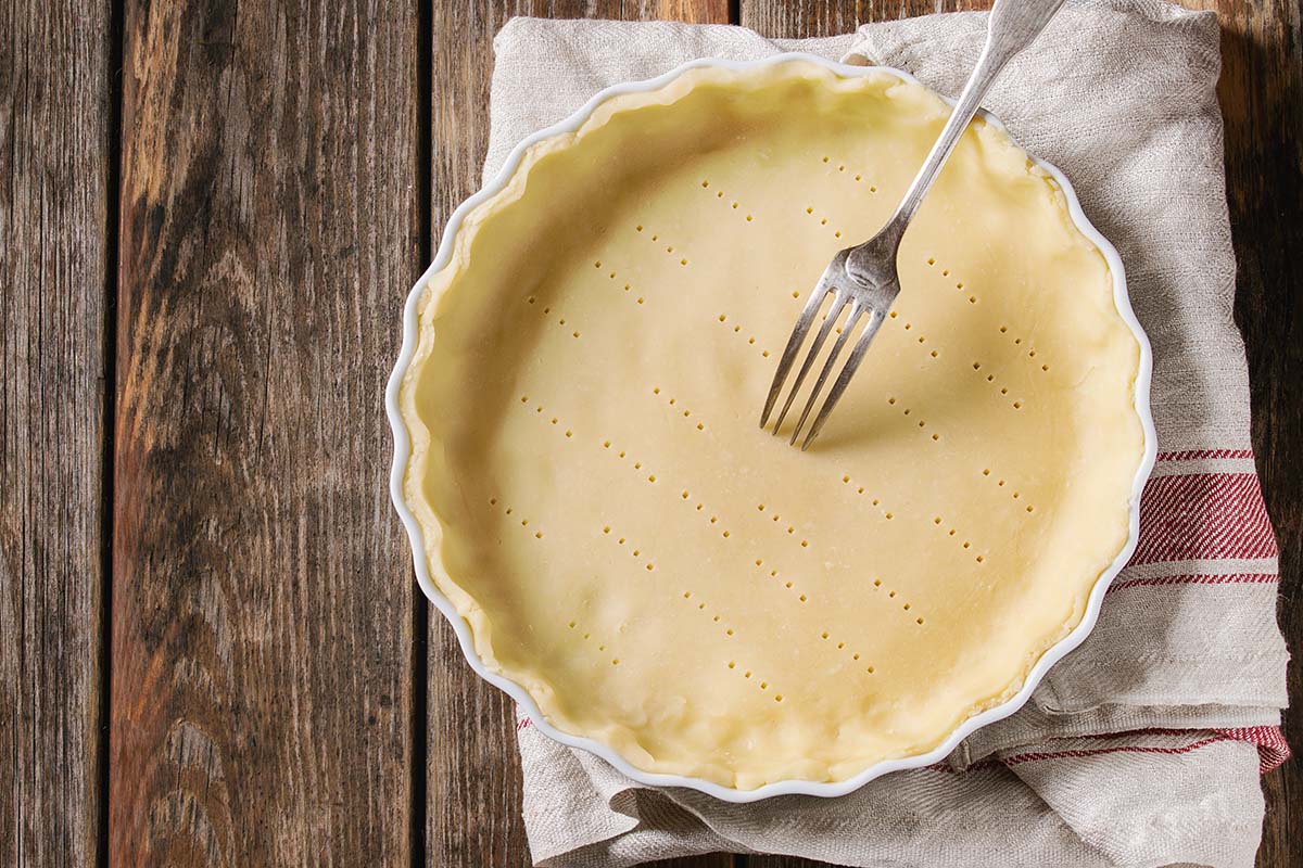 It is recommended to bake the pie crust not to become too soggy when you pour in the custard mixture.