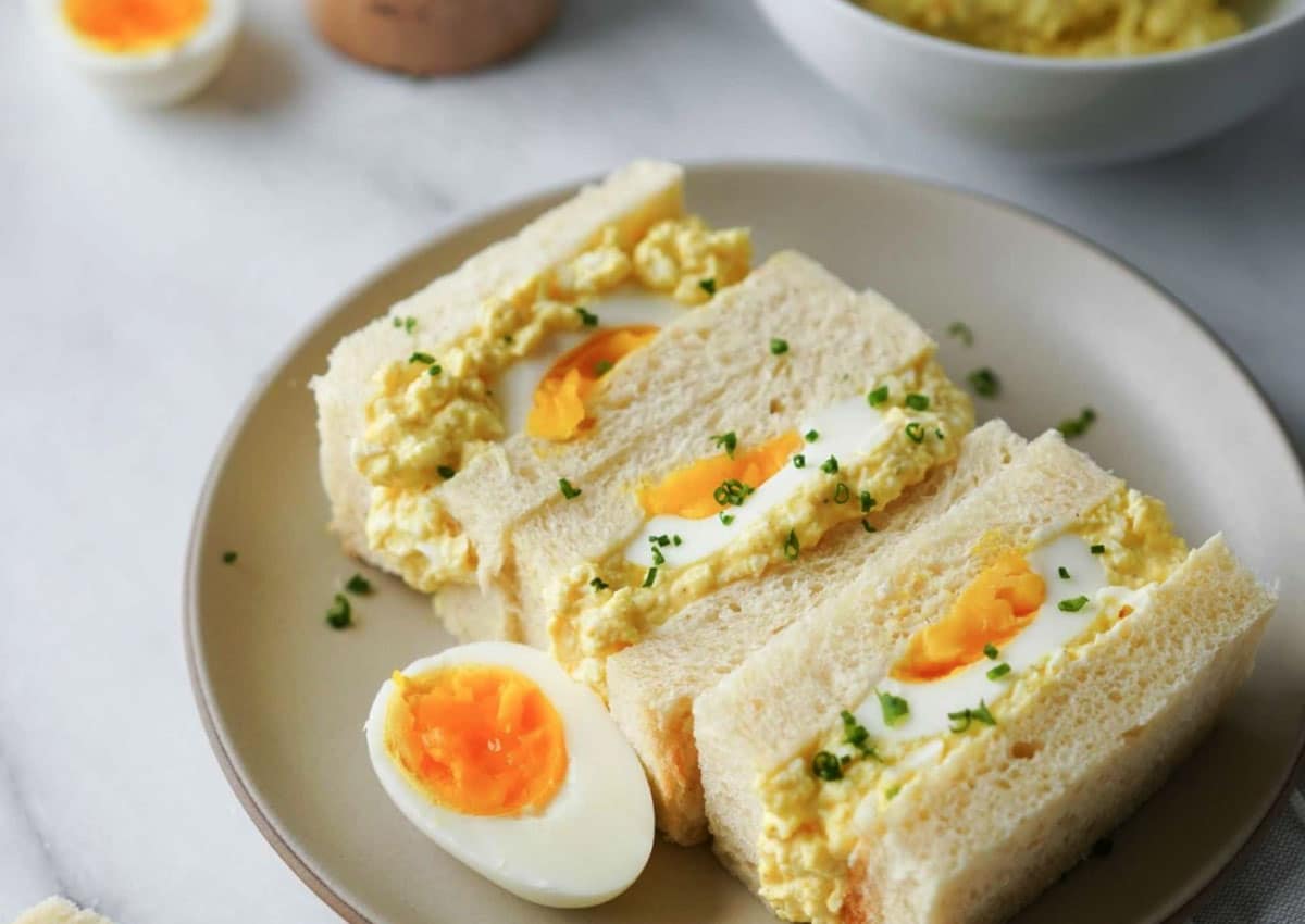It explains why you'll find a Japanese Konbini egg sandwich quite unlike anything you've tried before. It doesn't have any celery, onion, pickles, or relish. All it is is hard-boiled eggs with some mayo and a little salt-and-pepper.