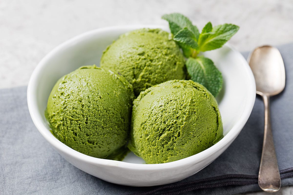 Matcha ice cream has a distinctive bitter and powdery taste. However, when made into ice cream, it is the perfect way of ending any Japanese meal.