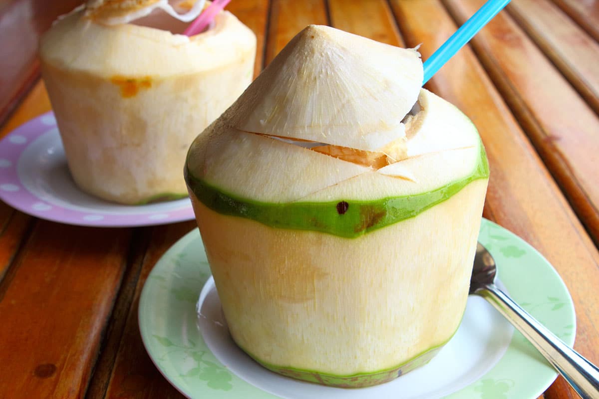 Coconut water is completely different from the milk or cream variance. As mentioned above, it is the clear liquid found inside young coconuts and contains little or no fat.