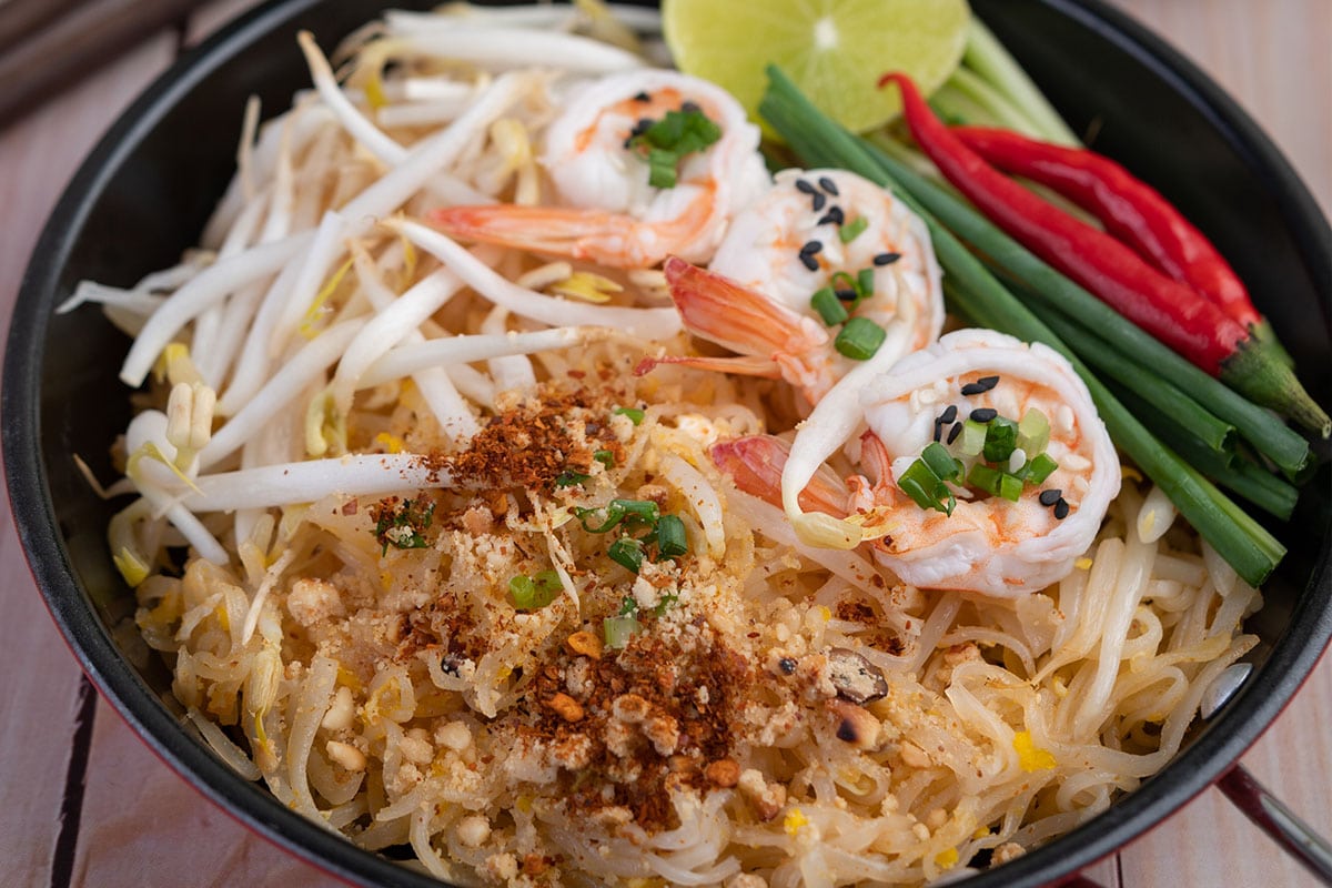 Pad Thai is a divine meeting of flavor and texture that brings together the best sweet and savory. The noodles add to the sweet note and provide a heavenly, slightly chewy texture.